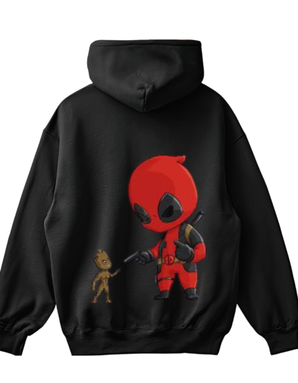 Men’s Black Baby Deadpool Oversized Hoodie